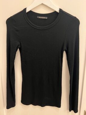Olivaceous Black Long Sleeve Crewneck Top